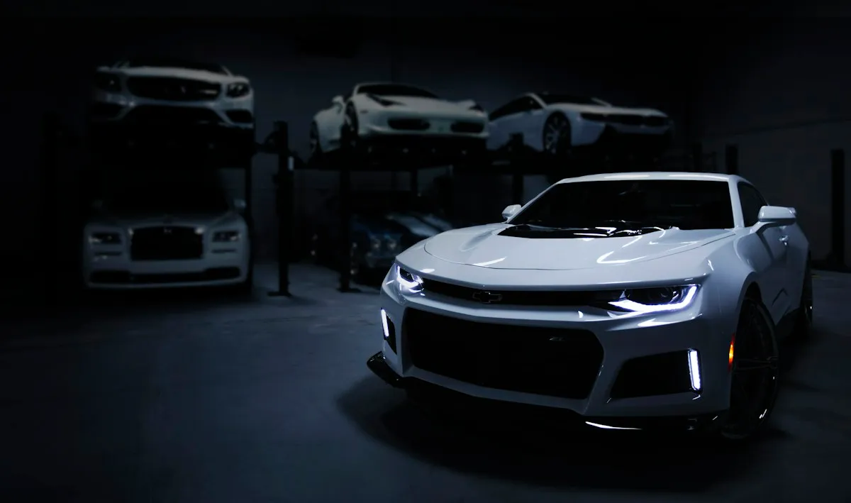 Sports car under dramatic lighting — temporary editorial preview, not completed client work